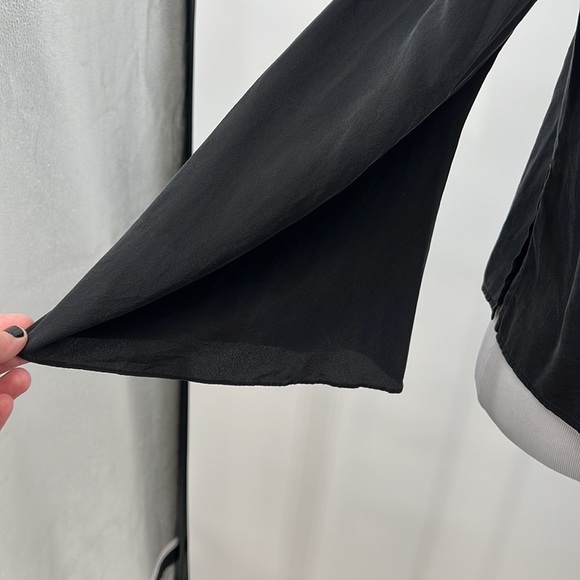 Jay Godfrey Blouse Womens‎ 0 Black Silk Smock Off The Shoulder Bell Flare Sleeve - Picture 4 of 11